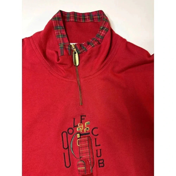 Vintage Line Up Golf Christmas Theme 1/4 Zip Pullover Size Medium - Picture 4 of 7